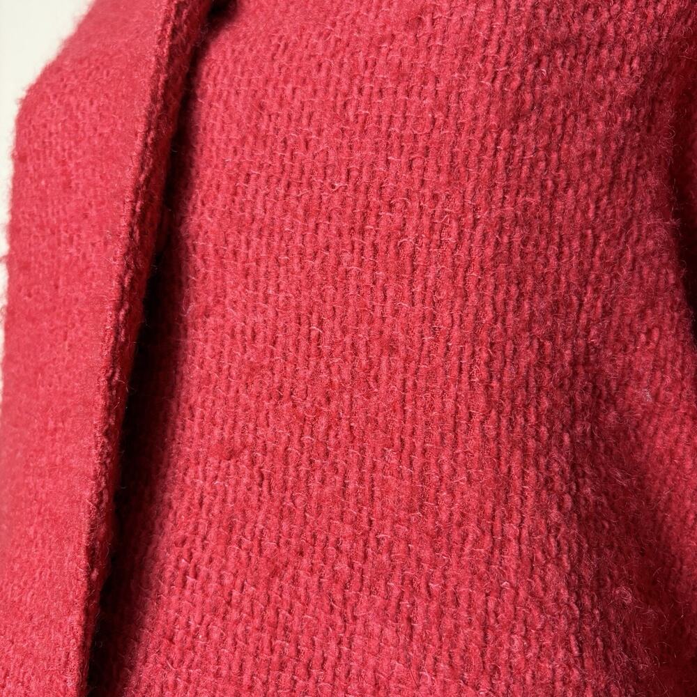 Eileen Fisher Womens Virgin Wool Blend Red Tweed Blazer Size S Valentine's Day